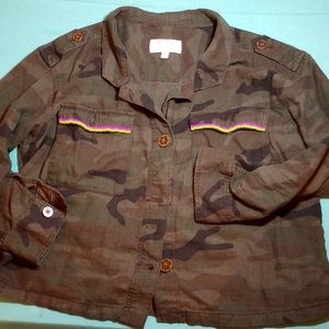 Camouflage beaded lightweight jacket